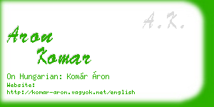 aron komar business card